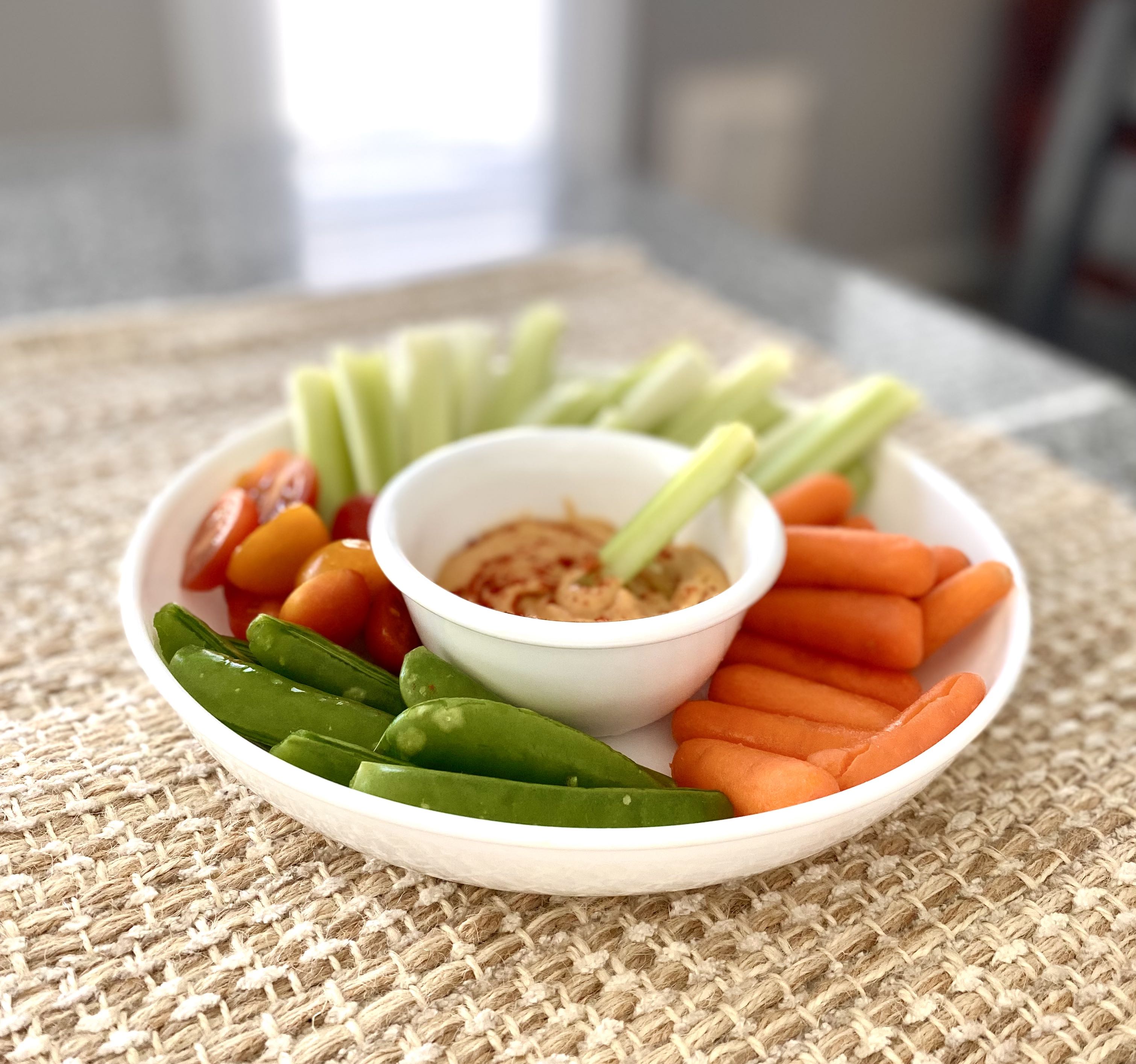 photo of veggies and hummus